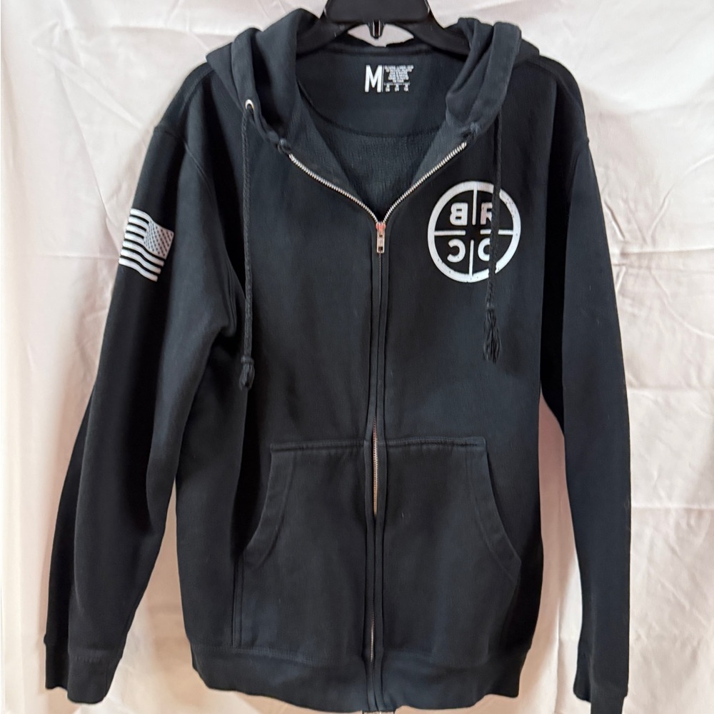 Black Rifle Coffee Zip Up Hoodie Sweatshirt Men’s Medium Black